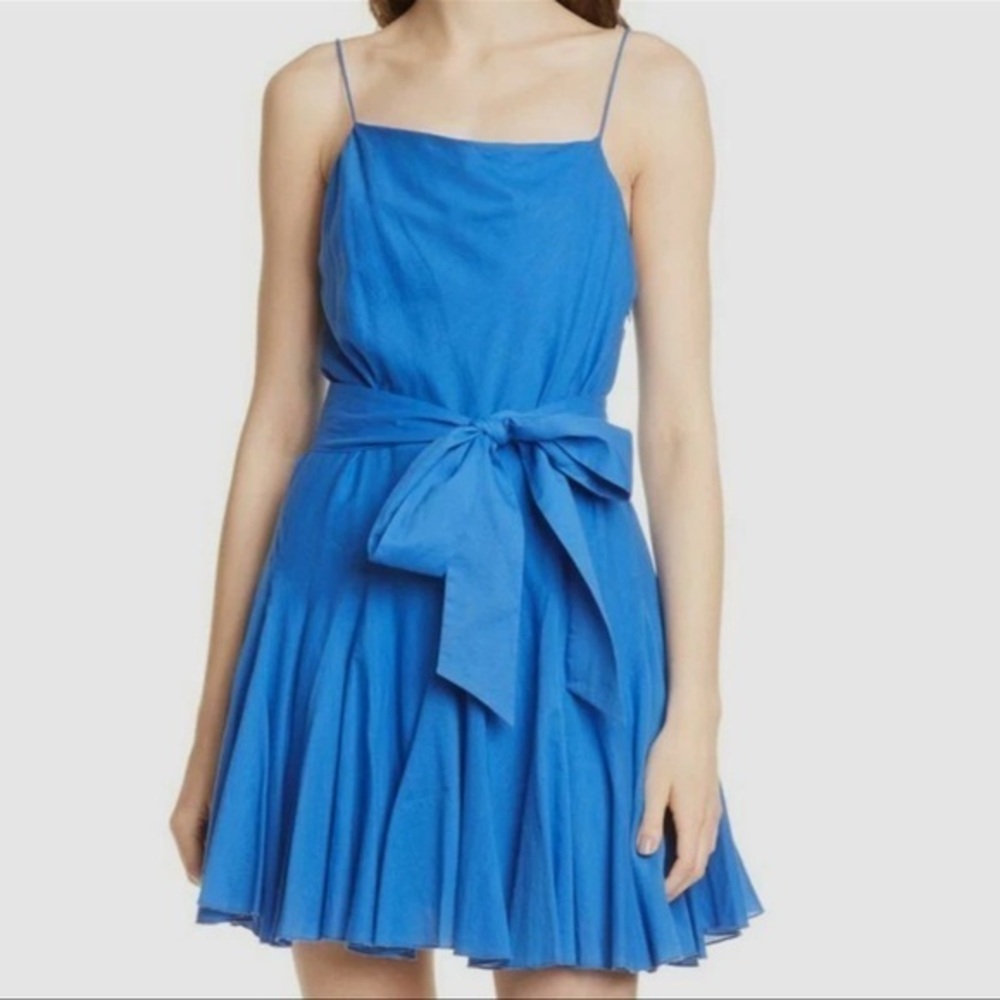 $209 Alice + Olivia Women's Blue Sleeveless Cowl Neckline Mini Dress 10 *NO SASH